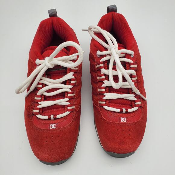 DC Women’s Dash Skate Shoes Red Suede Size 7 - Picture 2 of 10